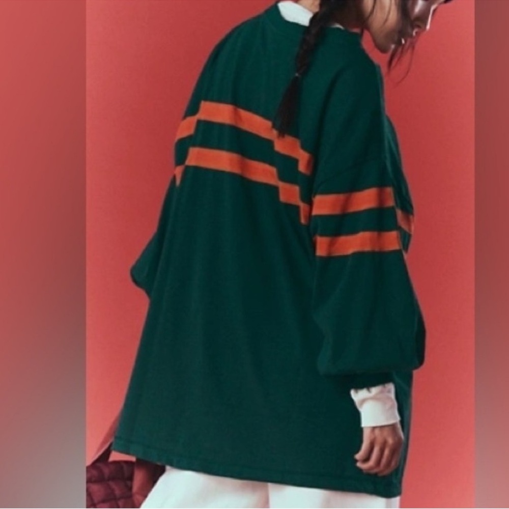 Free People Post Up Layer Pacific Green Oversized Sweatshirt Tunic Size Medium - Picture 14 of 14
